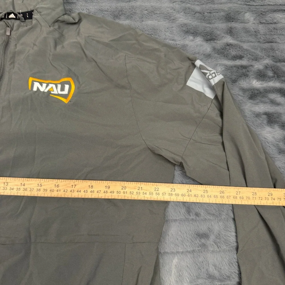 Adidas Mens NAU Lumberjacks Climalite Quarter Zip Pullover Gray Large 13577